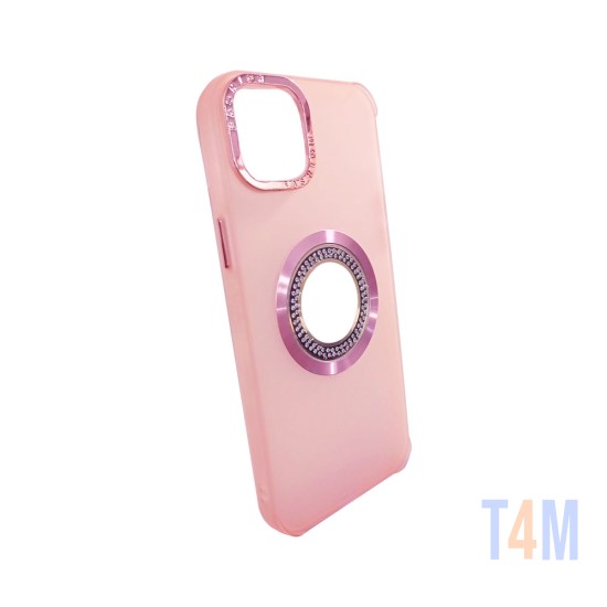 Funda de Silicona con Diamond Designe para Apple iPhone 15 Rosa